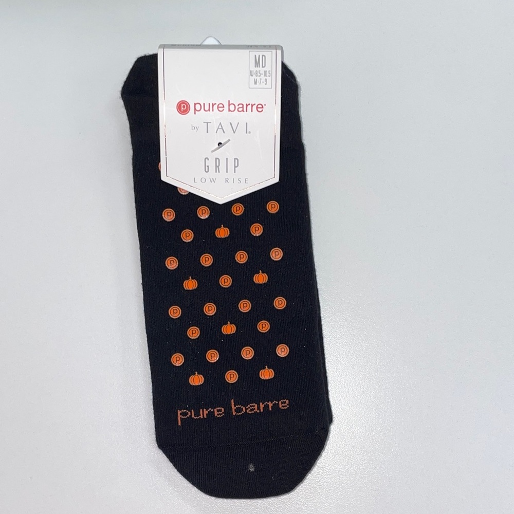 •NWT• Pure Barre x Tavi Pumpkin P Grip Socks